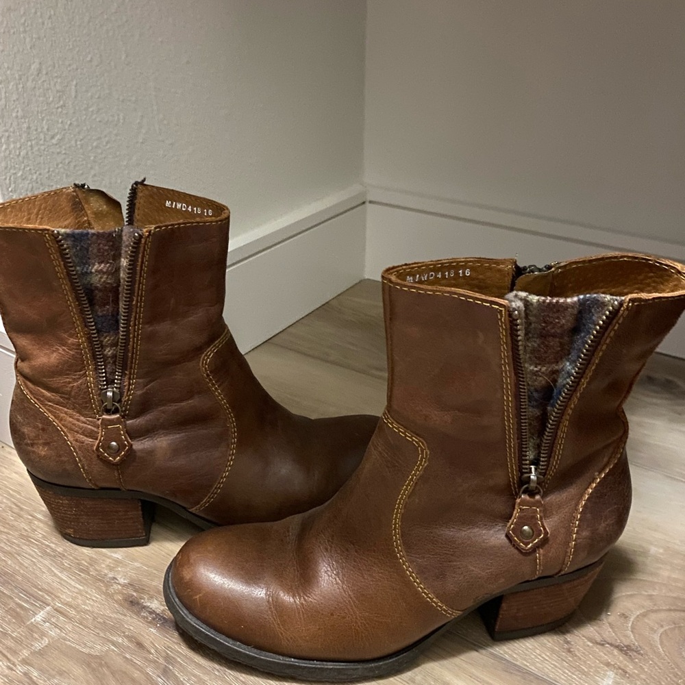Soft brown leather boots